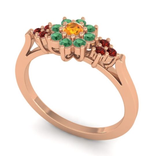 Simple Floral Pave Zepala Ring