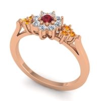 Simple Floral Pave Zepala Ring