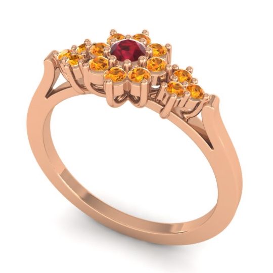 Simple Floral Pave Zepala Ring