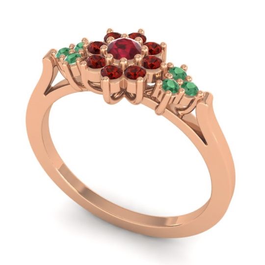 Simple Floral Pave Zepala Ring