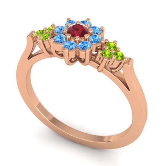 Simple Floral Pave Zepala Ring