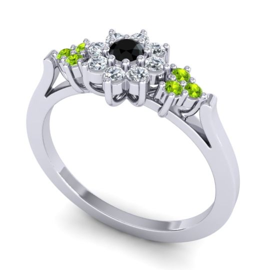 Simple Floral Pave Zepala Ring