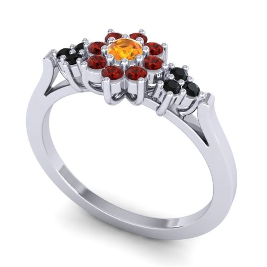 Simple Floral Pave Zepala Ring