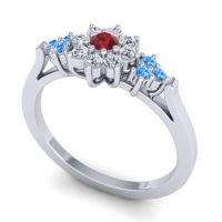 Simple Floral Pave Zepala Ring