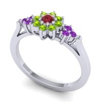 Simple Floral Pave Zepala Ring