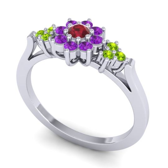 Simple Floral Pave Zepala Ring