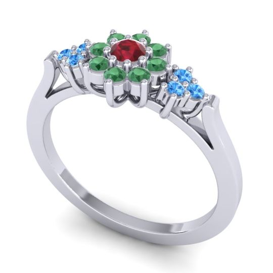 Simple Floral Pave Zepala Ring