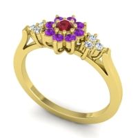 Simple Floral Pave Zepala Ring
