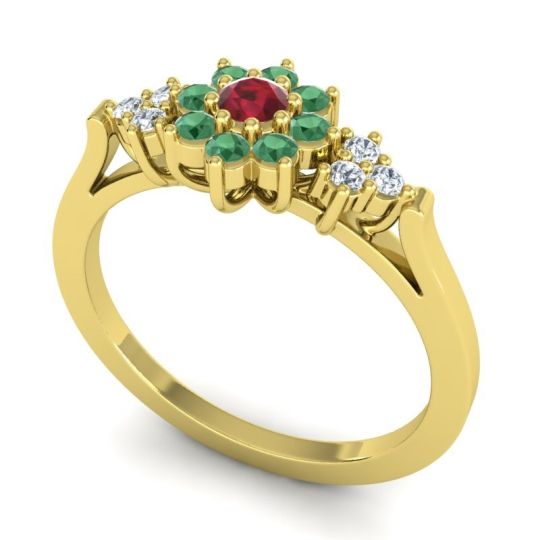 Simple Floral Pave Zepala Ring