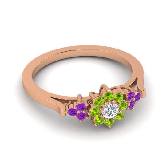 Simple Floral Pave Zepala Ring