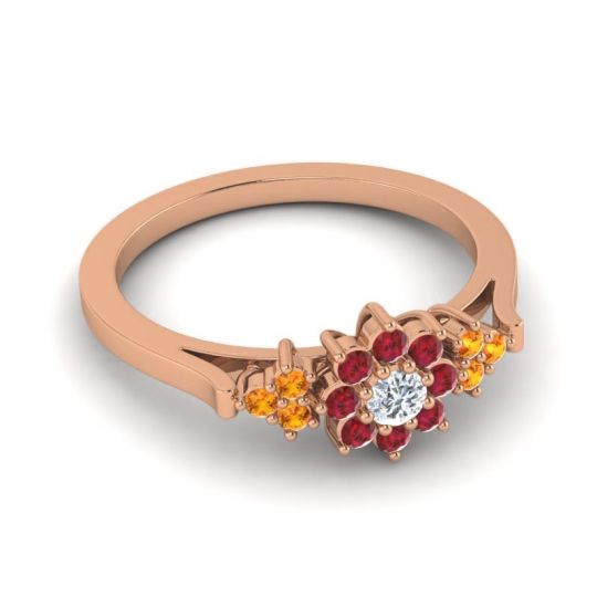 Simple Floral Pave Zepala Ring