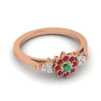 Simple Floral Pave Zepala Ring