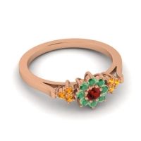 Simple Floral Pave Zepala Ring