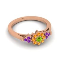Simple Floral Pave Zepala Ring