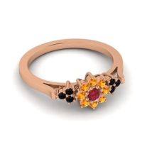 Simple Floral Pave Zepala Ring