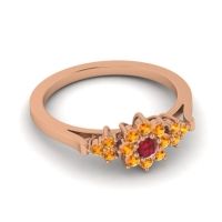 Simple Floral Pave Zepala Ring