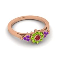 Simple Floral Pave Zepala Ring