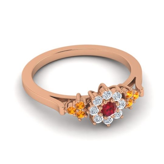 Simple Floral Pave Zepala Ring
