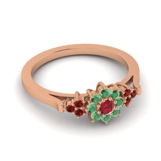 Simple Floral Pave Zepala Ring