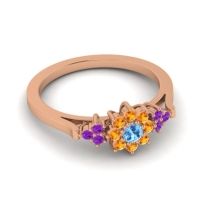 Simple Floral Pave Zepala Ring