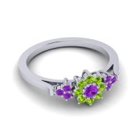 Simple Floral Pave Zepala Ring