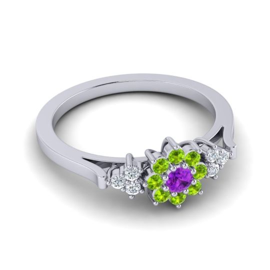 Simple Floral Pave Zepala Ring