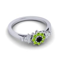 Simple Floral Pave Zepala Ring