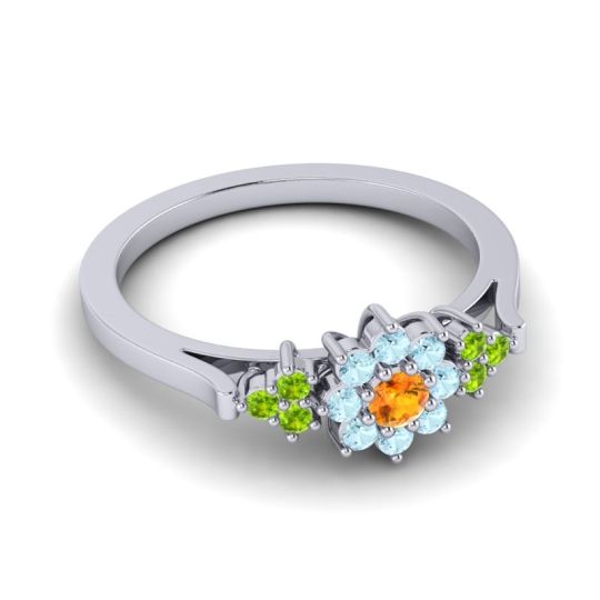 Simple Floral Pave Zepala Ring