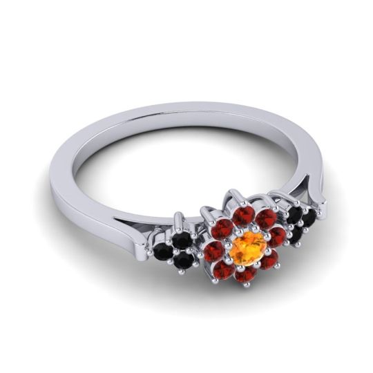Simple Floral Pave Zepala Ring