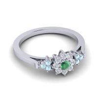 Simple Floral Pave Zepala Ring