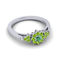 Simple Floral Pave Zepala Ring