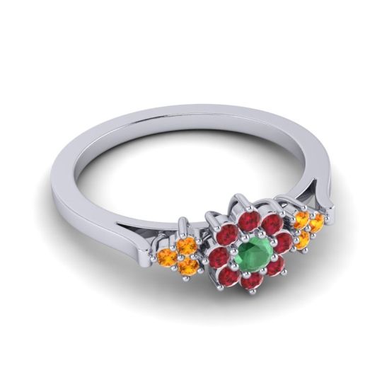 Simple Floral Pave Zepala Ring