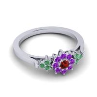 Simple Floral Pave Zepala Ring