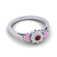 Simple Floral Pave Zepala Ring