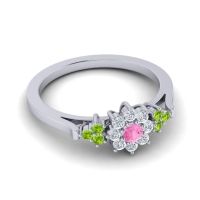 Simple Floral Pave Zepala Ring