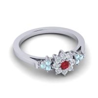 Simple Floral Pave Zepala Ring