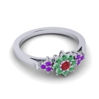 Simple Floral Pave Zepala Ring