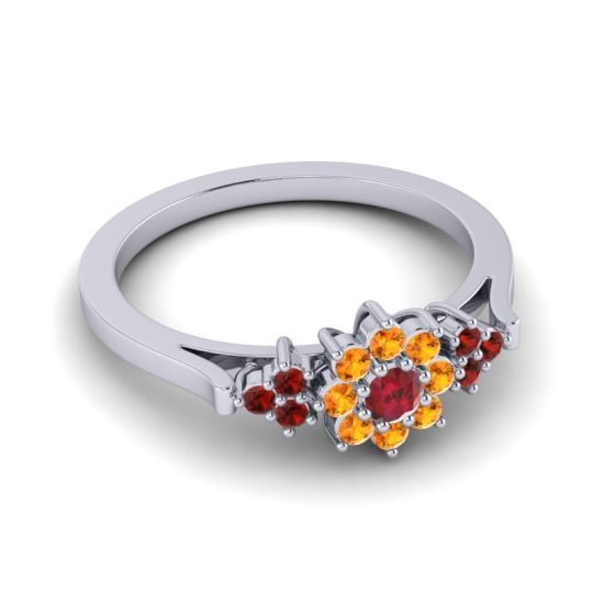 Simple Floral Pave Zepala Ring