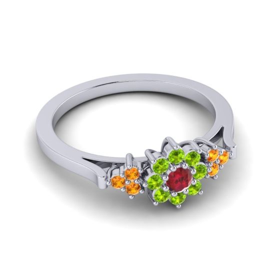 Simple Floral Pave Zepala Ring