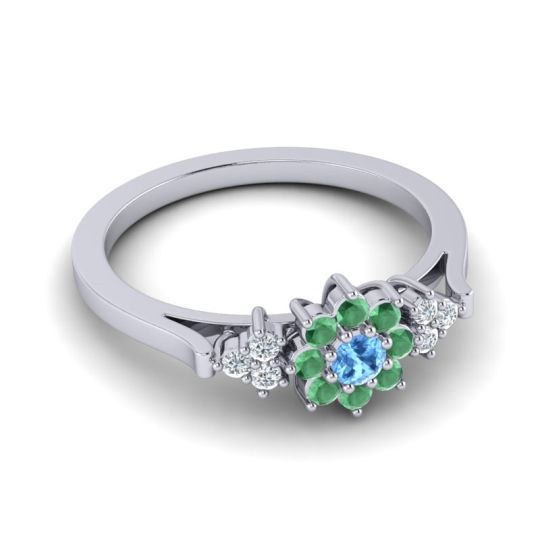 Simple Floral Pave Zepala Ring