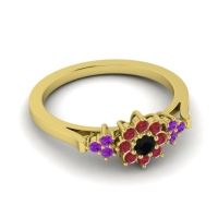 Simple Floral Pave Zepala Ring