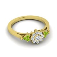Simple Floral Pave Zepala Ring