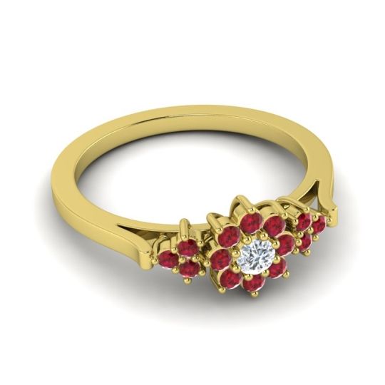 Simple Floral Pave Zepala Ring