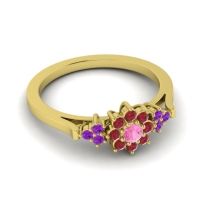Simple Floral Pave Zepala Ring