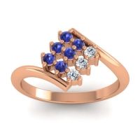 Blue Sapphire Fashion Ring In 18K Rose Gold With Diamond – Navaza Simple Ring