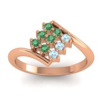 Emerald Fashion Ring In 18K Rose Gold With Aquamarine – Navaza Simple Ring