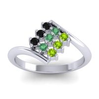 Emerald Fashion Ring In Palladium With Black Onyx And Peridot – Navaza Simple Ring