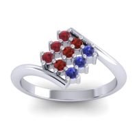 Garnet Fashion Ring In Palladium With Ruby And Blue Sapphire – Navaza Simple Ring