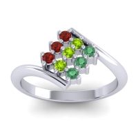 Peridot Fashion Ring In Platinum With Garnet And Emerald – Navaza Simple Ring