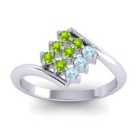 Peridot Fashion Ring In Palladium With Aquamarine – Navaza Simple Ring